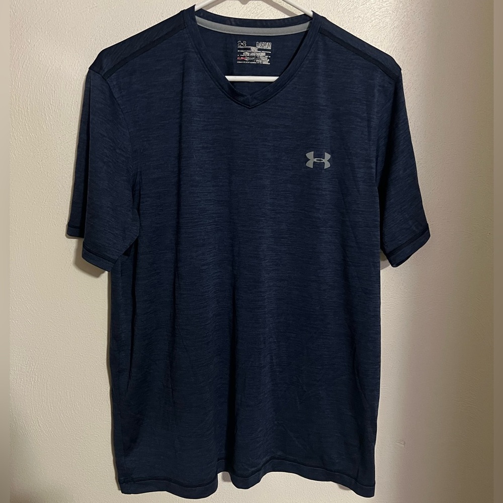 UNDER ARMOUR‎ Classic Athletic Heat Gear Dri Fit T Shirt Navy Blue Men's Size M